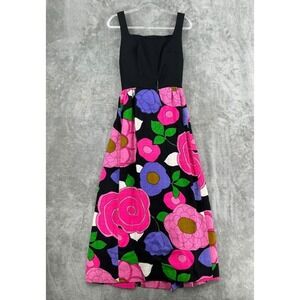 True Vintage Dress Womens Small 60s Floral Barkcloth 70s ILGWU Union Retro Mod